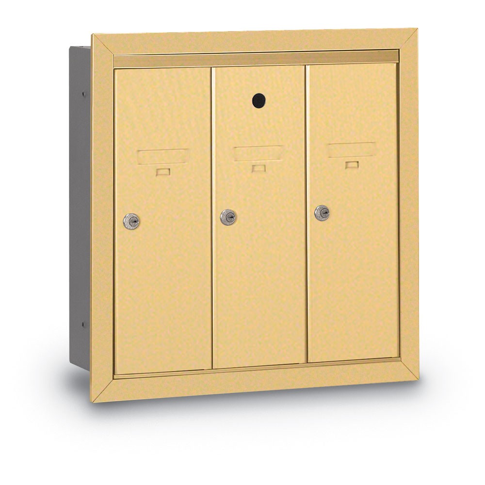 3 Door Recessed Vertical Mailbox