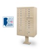 16 Door F-Spec Cluster Box Unit with Pedestal, Sandstone