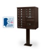 12 Door F-Spec Cluster Box Unit with Pedestal, Bronze