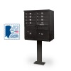 8 Door F-Spec Cluster Box Unit with Pedestal, Black