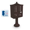 Decorative 8-Door CBU including Tall Pedestal, Cap, and Regal Finial