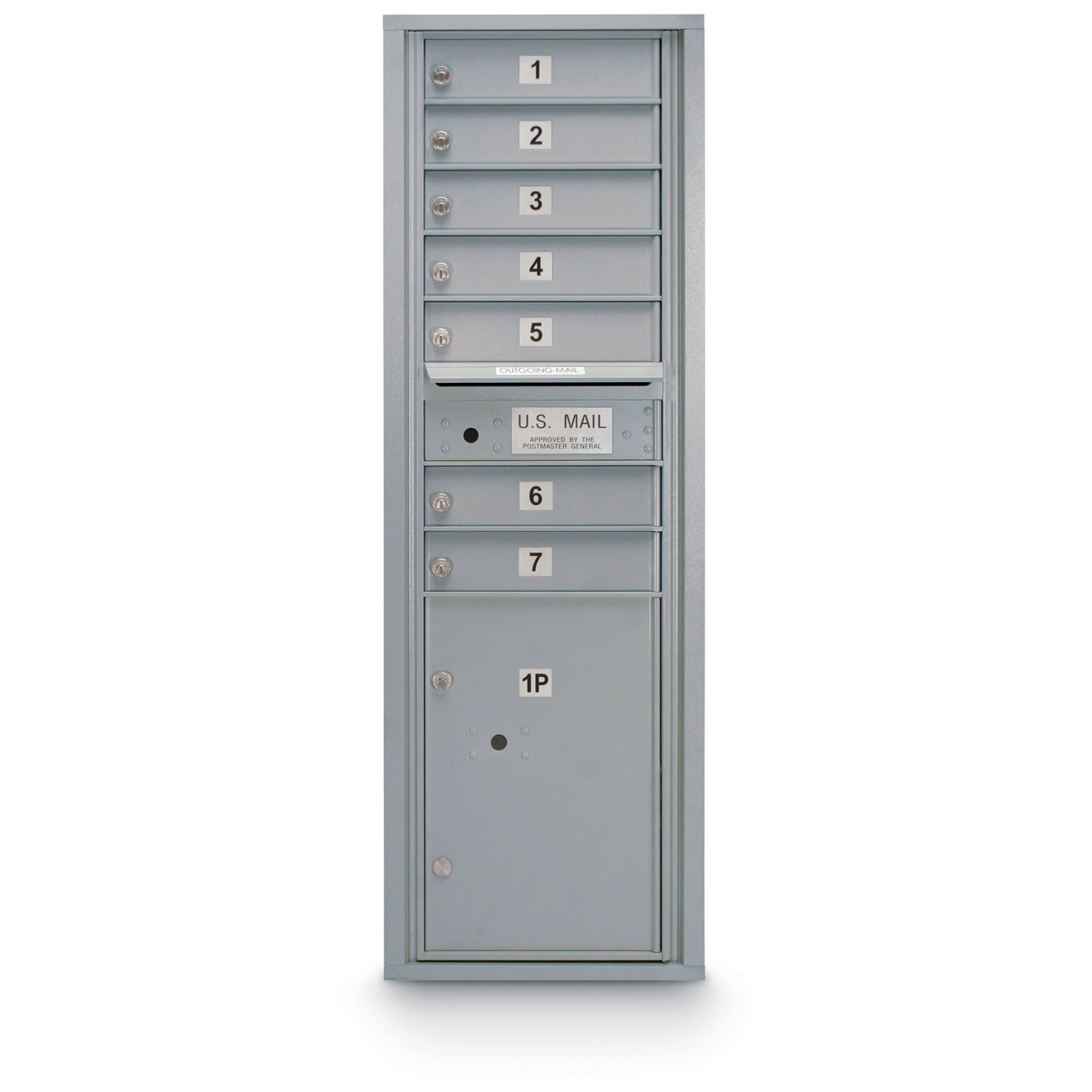 7 Door 4C Horizontal Mailbox 1 Parcel Locker