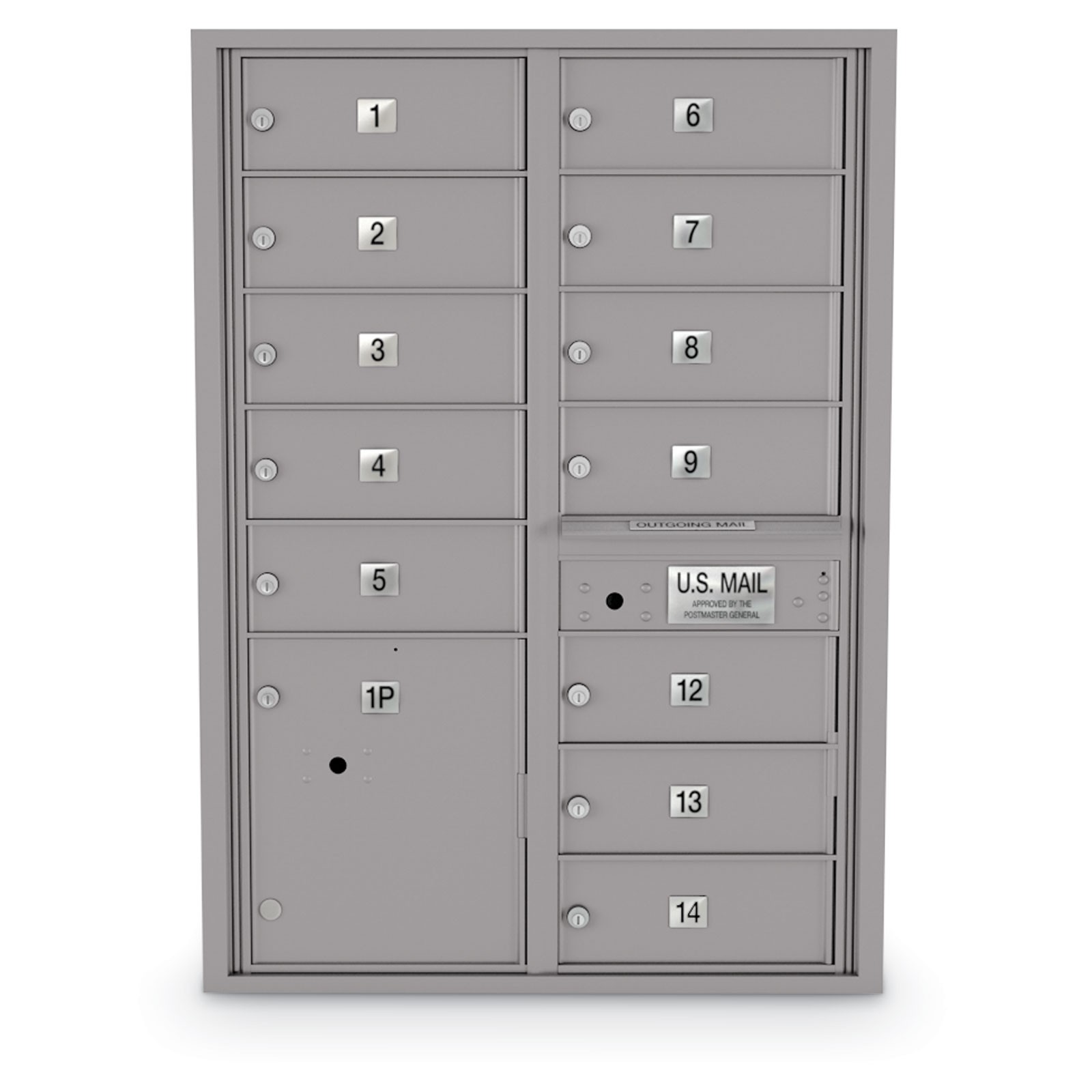 12 Door 4C Horizontal Mailbox Oversized Doors 1 Parcel Locker