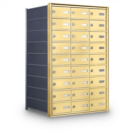 27 Door Private Use Rear Loading Horizontal Mailbox - Gold