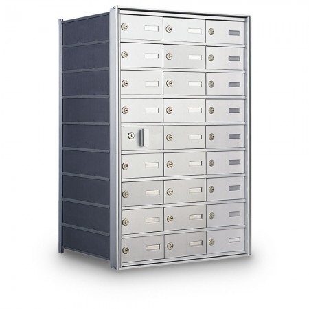 26 Door Private Use Front Loading Horizontal Mailbox - Silver