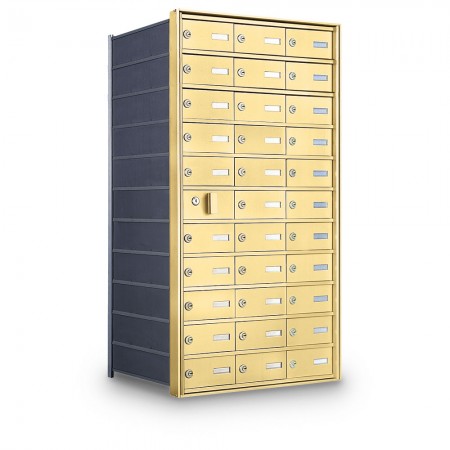 32 Door Private Use Front Loading Horizontal Mailbox - Gold