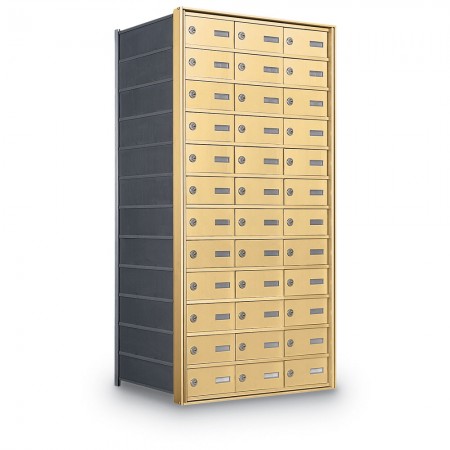 36 Door Private Use Rear Loading Horizontal Mailbox - Gold