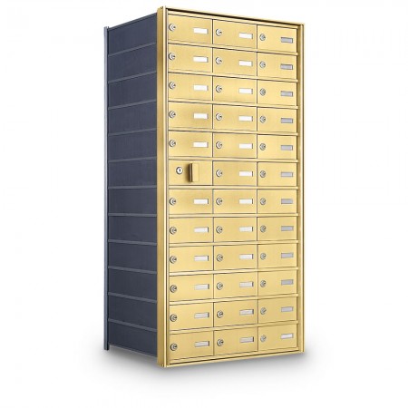 35 Door Private Use Front Loading Horizontal Mailbox - Gold