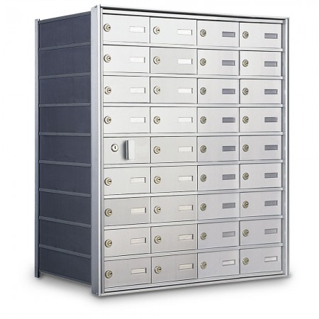 35 Door Private Use Front Loading Horizontal Mailbox - Silver