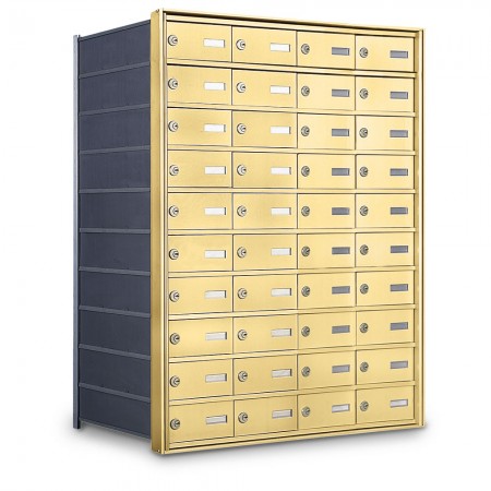 40 Door Private Use Rear Loading Horizontal Mailbox - Gold