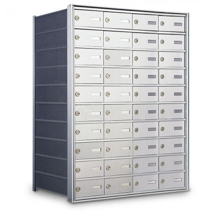 40 Door Private Use Rear Loading Horizontal Mailbox - Silver
