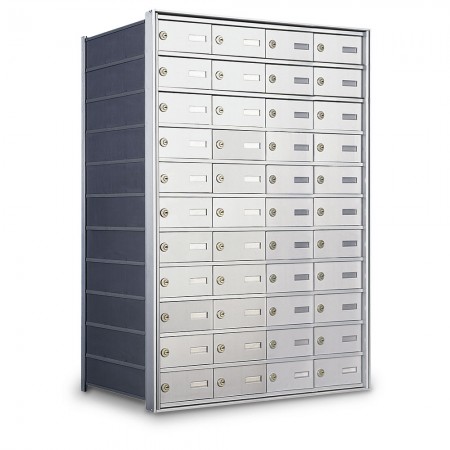 44 Door Private Use Rear Loading Horizontal Mailbox - Silver