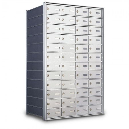 48 Door Private Use Rear Loading Horizontal Mailbox - Silver