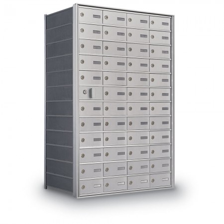 47 Door Private Use Front Loading Horizontal Mailbox - Silver
