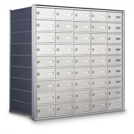 45 Door Private Use Rear Loading Horizontal Mailbox - Silver