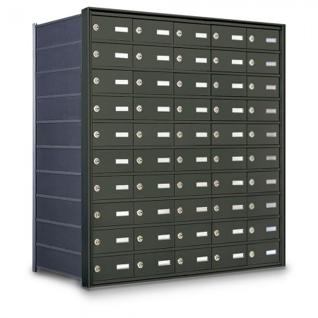 50 Door Private Use Rear Loading Horizontal Mailbox - Bronze