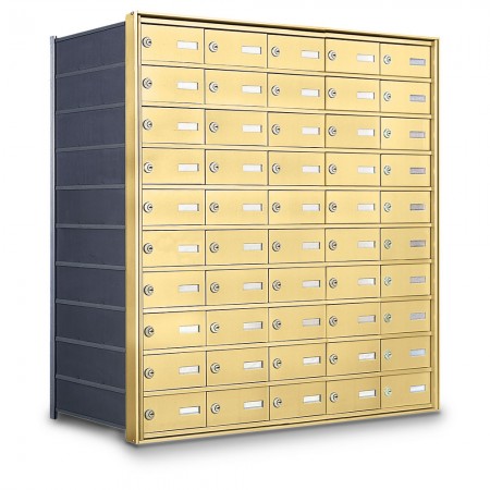 50 Door Private Use Rear Loading Horizontal Mailbox - Gold