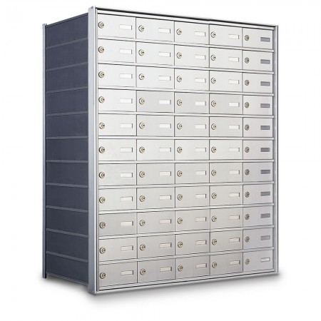 55 Door Private Use Rear Loading Horizontal Mailbox - Silver