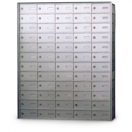 60 Door Private Use Rear Loading Horizontal Mailbox - Silver