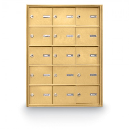 15 Door Rear Loading 4B+ Horizontal Mailbox - Gold