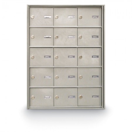 15 Door Rear Loading 4B+ Horizontal Mailbox - Silver