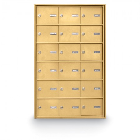 18 Door Rear Loading 4B+ Horizontal Mailbox - Gold