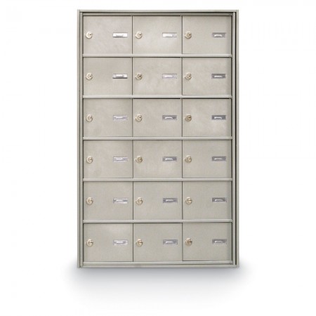 18 Door Rear Loading 4B+ Horizontal Mailbox - Silver