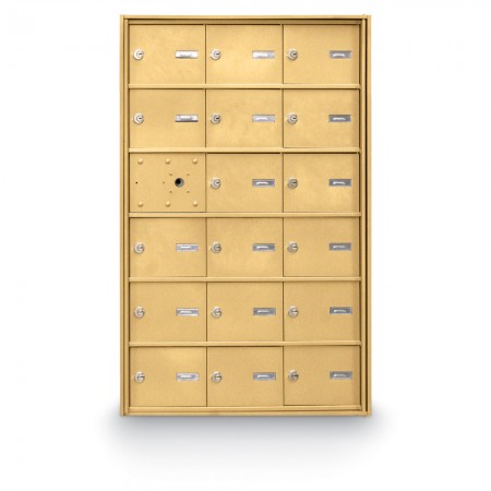 17 Door Front Loading 4B+ Horizontal Mailbox - Gold