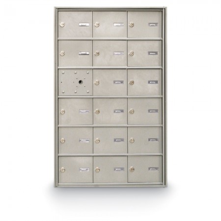 17 Door Front Loading 4B+ Horizontal Mailbox - Silver