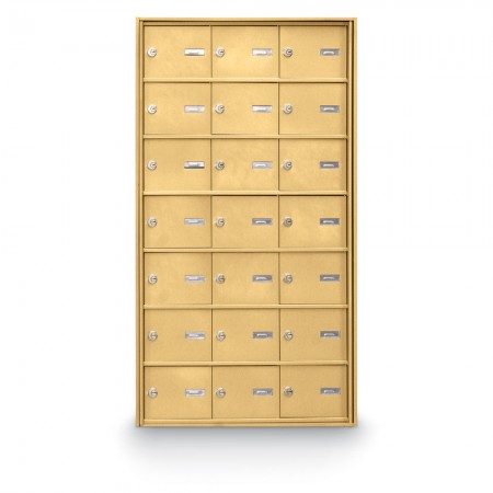 21 Door Rear Loading 4B+ Horizontal Mailbox - Gold