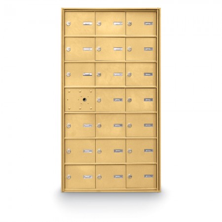 20 Door Front Loading 4B+ Horizontal Mailbox - Gold