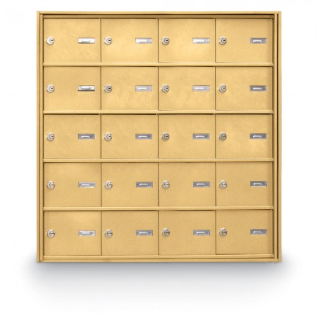 20 Door Rear Loading 4B+ Horizontal Mailbox - Gold