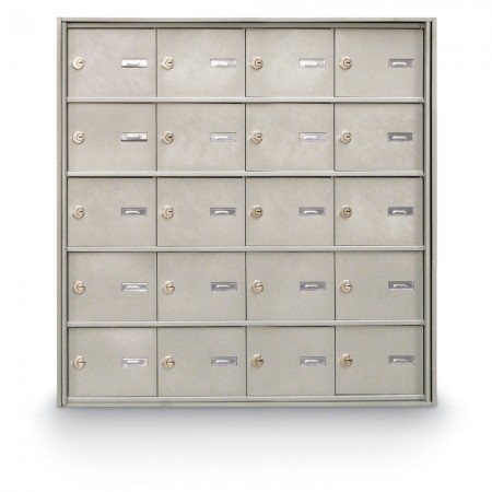 20 Door Rear Loading 4B+ Horizontal Mailbox - Silver