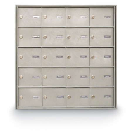 20 Door Rear Loading 4B+ Horizontal Mailbox - Silver