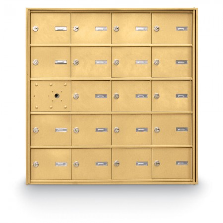 19 Door Front Loading 4B+ Horizontal Mailbox - Gold