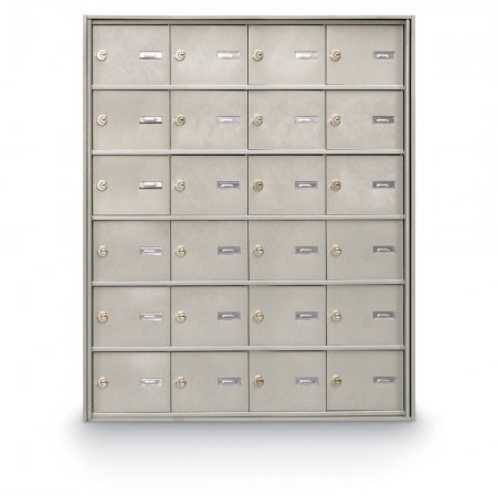 24 Door Rear Loading 4B+ Horizontal Mailbox - Silver