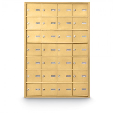 28 Door Rear Loading 4B+ Horizontal Mailbox - Gold