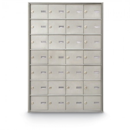 28 Door Rear Loading 4B+ Horizontal Mailbox - Silver