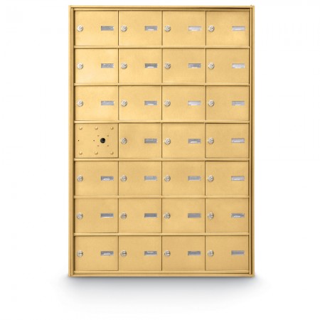27 Door Front Loading 4B+ Horizontal Mailbox - Gold