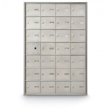 27 Door Front Loading 4B+ Horizontal Mailbox - Silver