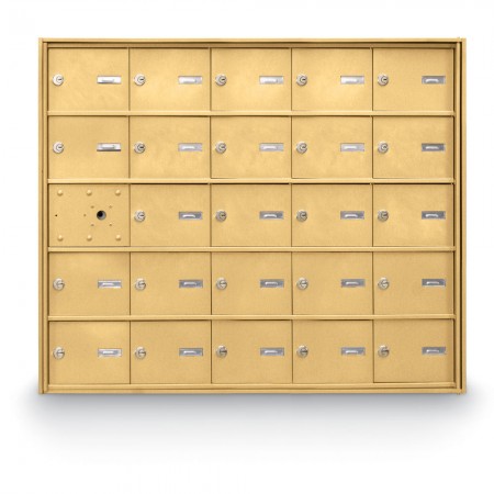 24 Door Front Loading 4B+ Horizontal Mailbox - Gold