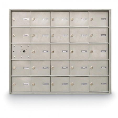 24 Door Front Loading 4B+ Horizontal Mailbox - Silver