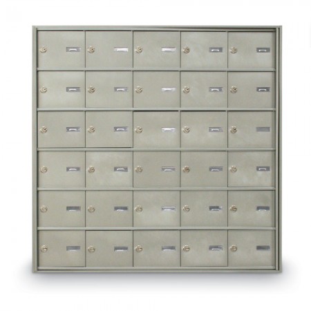 30 Door Rear Loading 4B+ Horizontal Mailbox - Silver