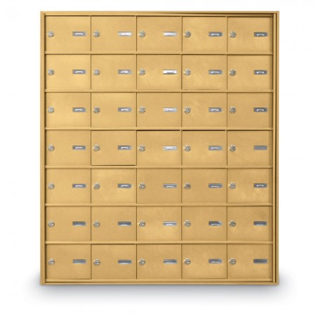 35 Door Rear Loading 4B+ Horizontal Mailbox - Gold