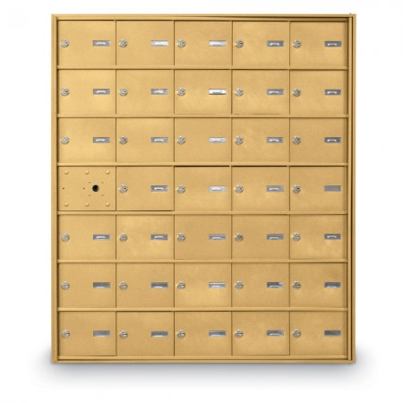 34 Door Front Loading 4B+ Horizontal Mailbox - Gold