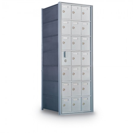 20 Door Private Use Front Loading Horizontal Mailbox - Silver