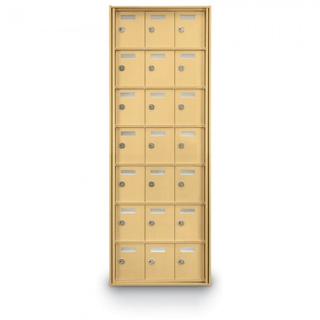 21 Door Private Use Rear Loading Horizontal Mailbox - Gold