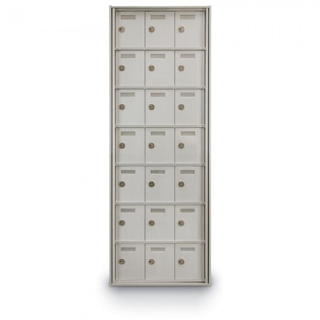 21 Door Private Use Rear Loading Horizontal Mailbox - Silver