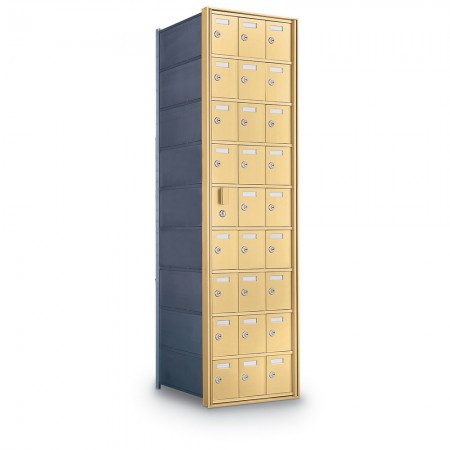 26 Door Private Use Front Loading Horizontal Mailbox - Gold