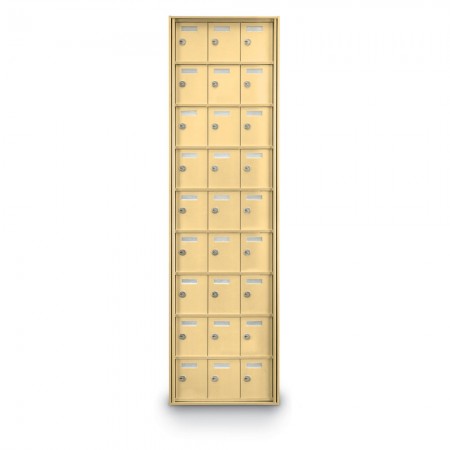 27 Door Private Use Rear Loading Horizontal Mailbox - Gold